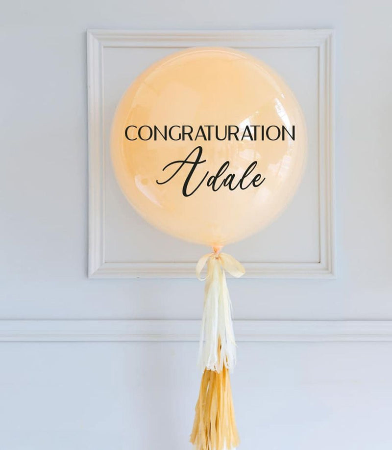 Congratulations Personalised Peach Balloon
