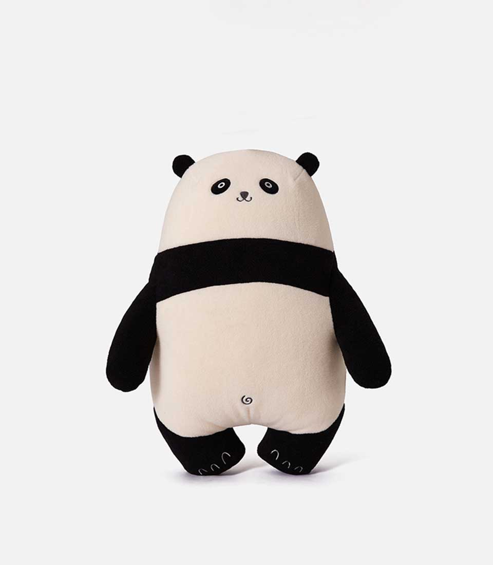 Cute plush panda soft toy 50 cm, off-white with black accents and stitched details
