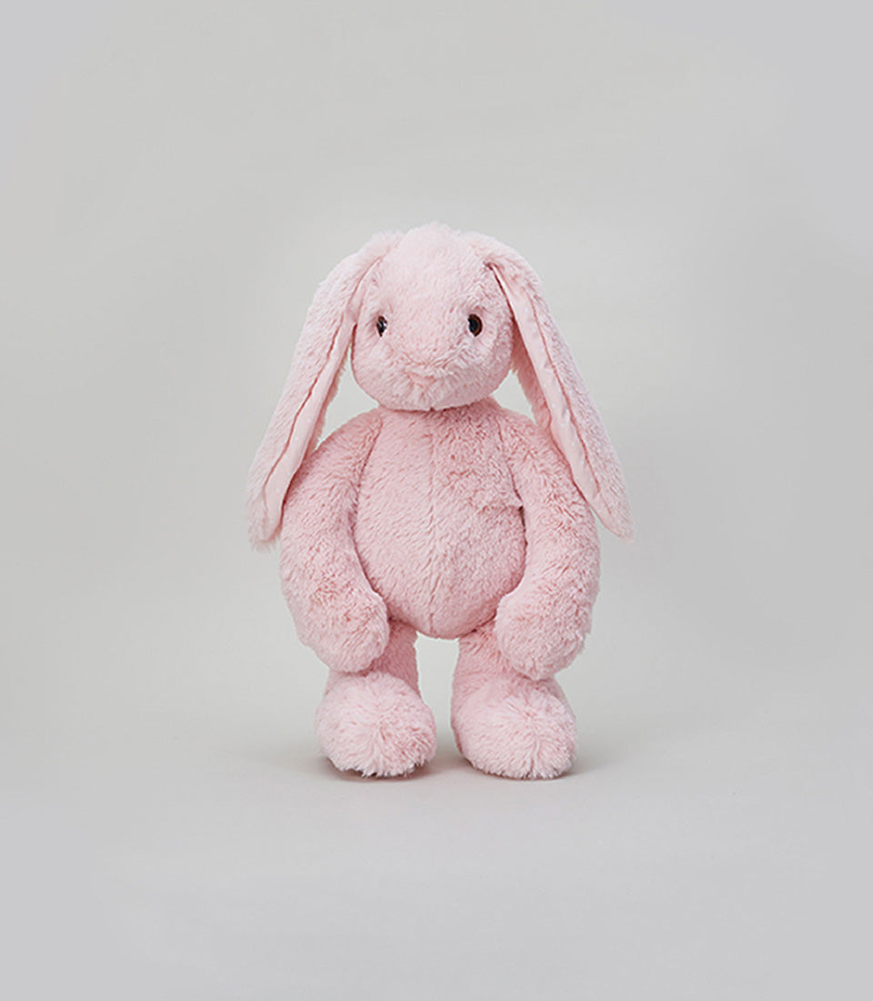 Soft pink plush bunny with floppy ears, 35 cm tall gift companion