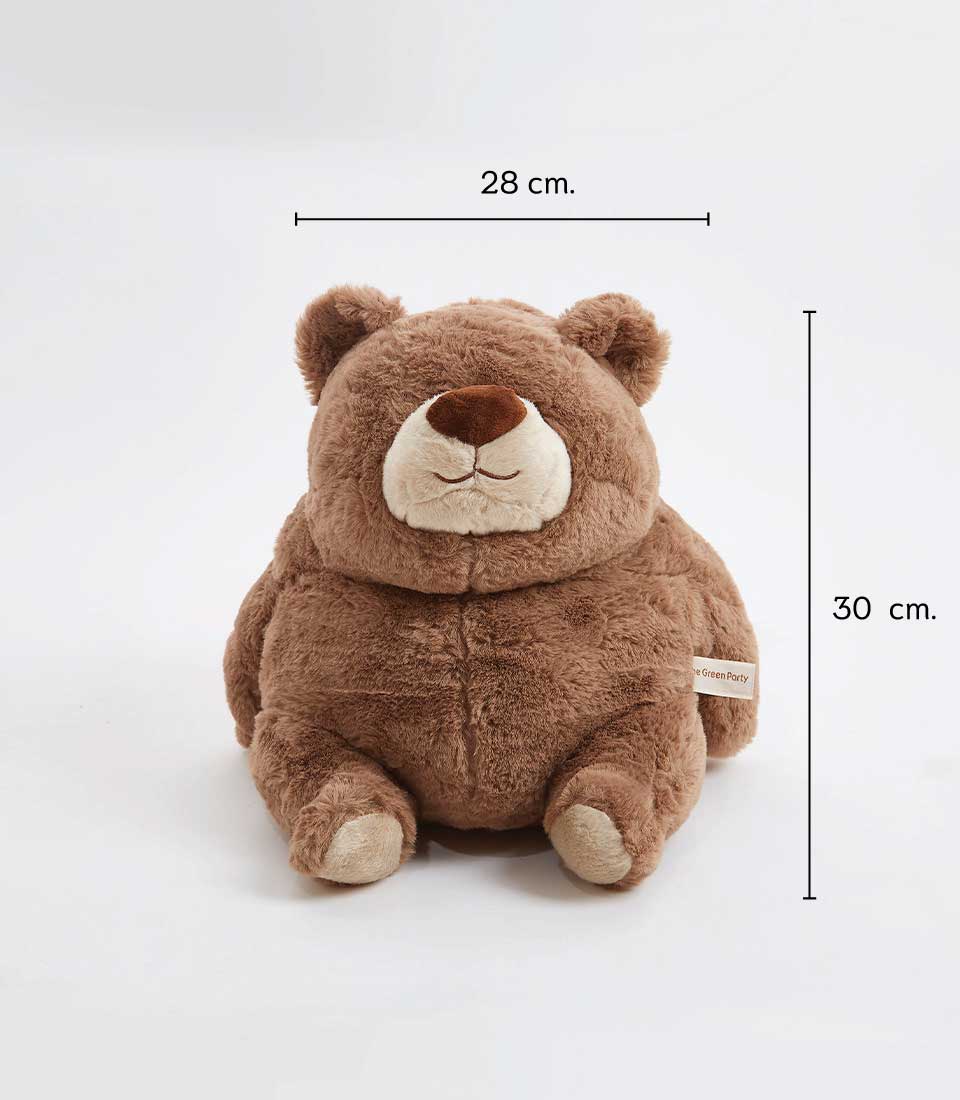 Soft plush brown teddy bear with beige snout, 30cm tall, perfect for kids and babies
