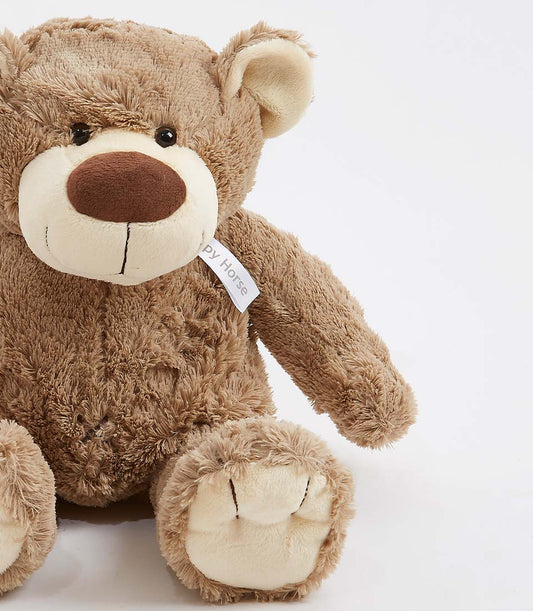 Soft brown plush teddy bear with cream snout and paw pads for kids and babies