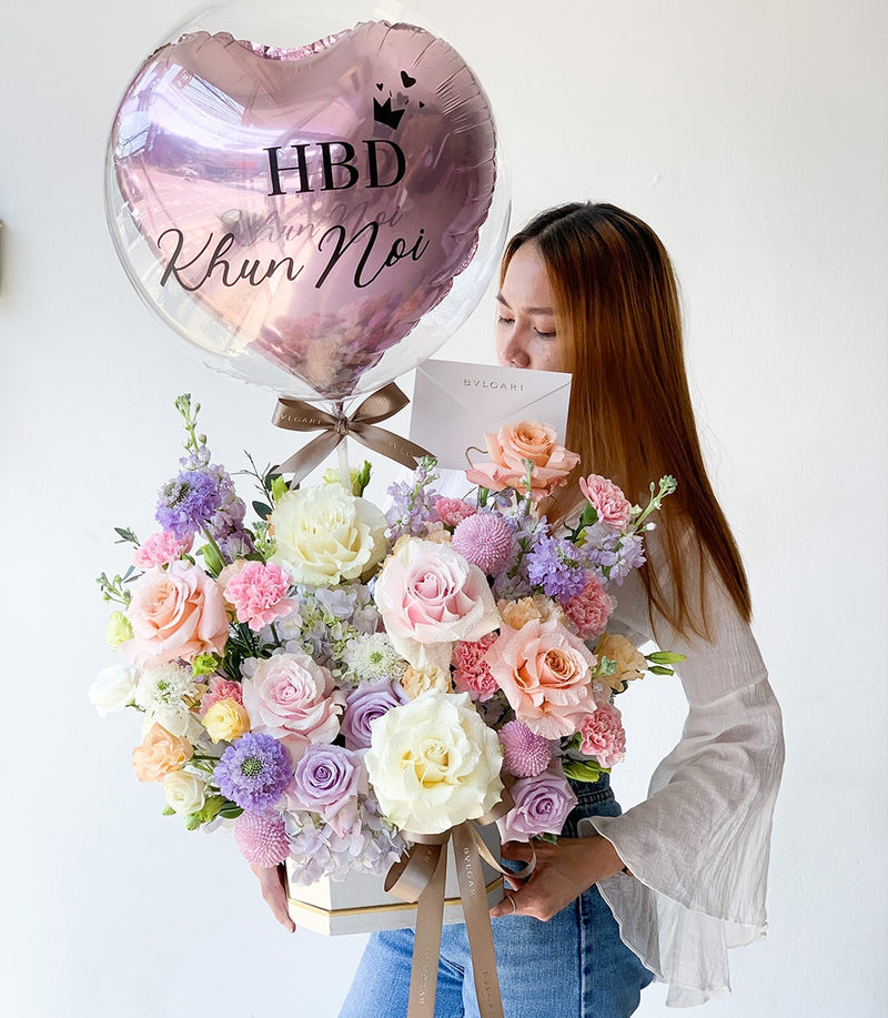Bright Flowers Surprise & Balloon Gift