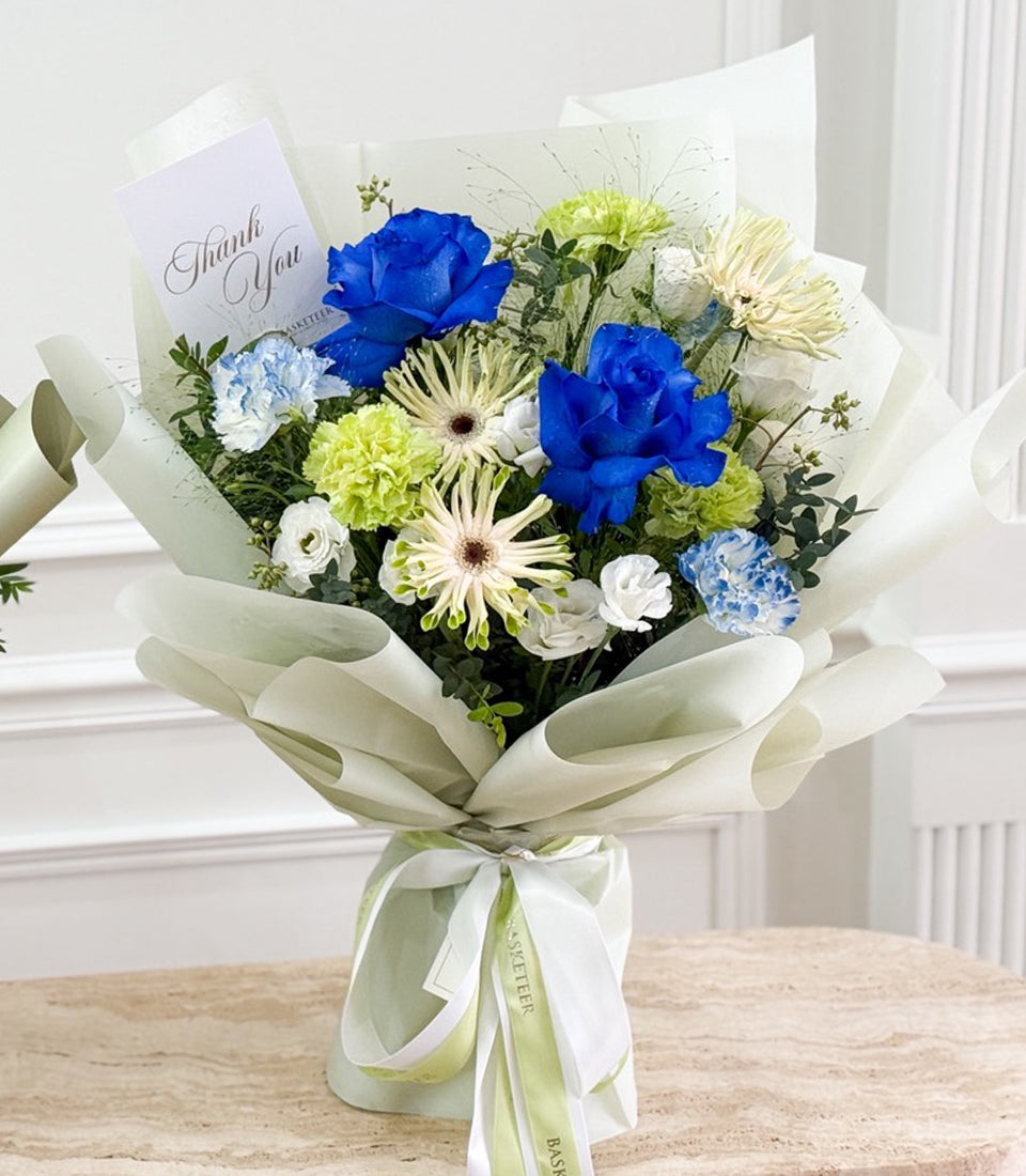 Blue Meadow Rose Bouquet
