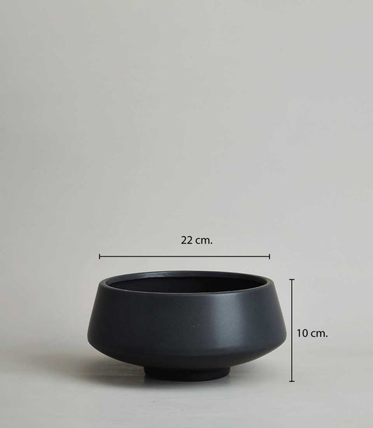 Midnight Elegance dark gray ceramic vase with matte finish, modern minimalist design
