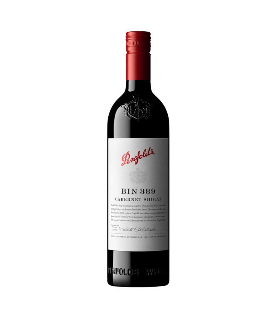 Premium Penfolds Bin 389 Cabernet Shiraz red wine bottle for luxury gifting