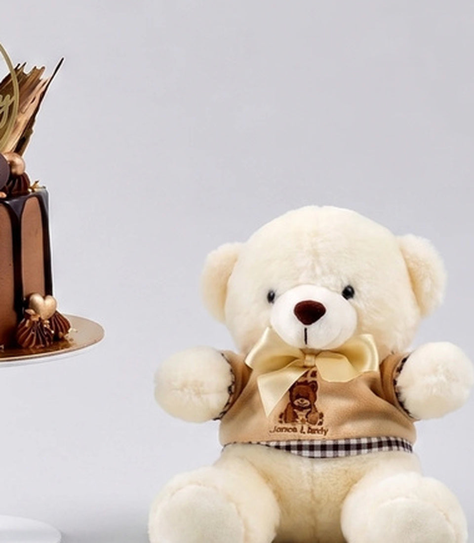 Basketeer's luxurious gift set: a rich chocolate drip cake