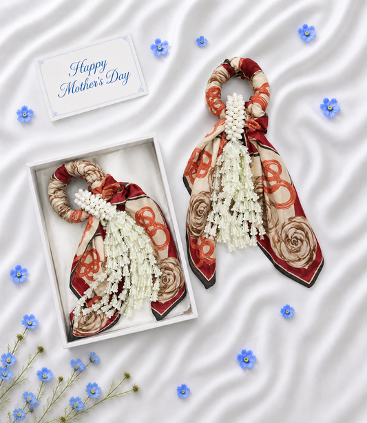 Luxury Jasmine Scarf Garland & Flower Gift Box