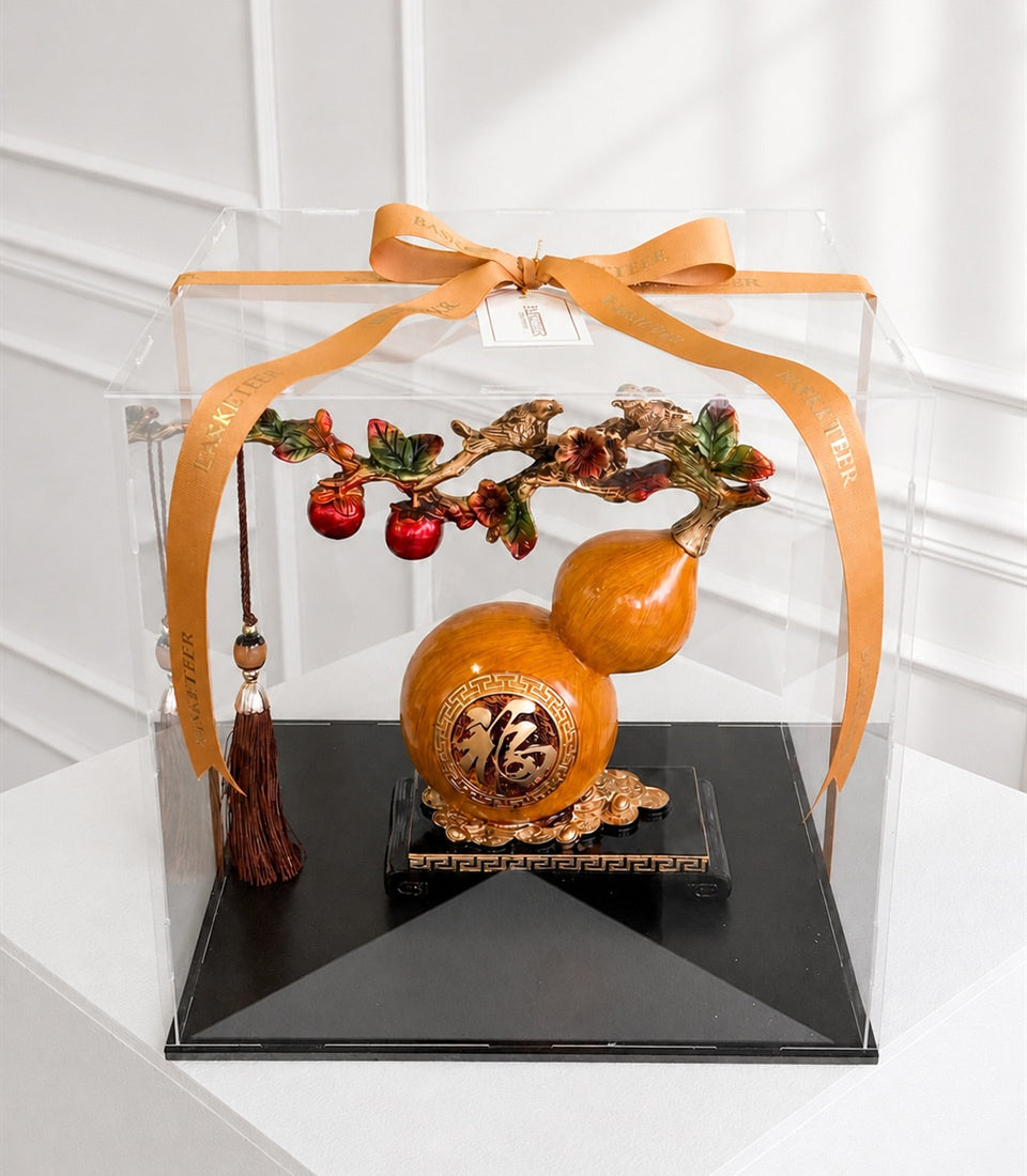 A luxurious Persimmon Ruyi Gourd ornament, a premium gift
