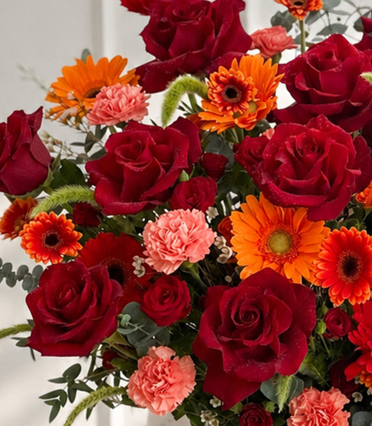 Scarlet Blooms Flowers Romance