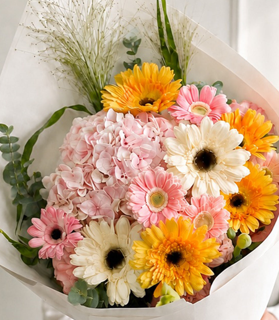 Pink Hydrangea & Gerbera Celebration Bouquet