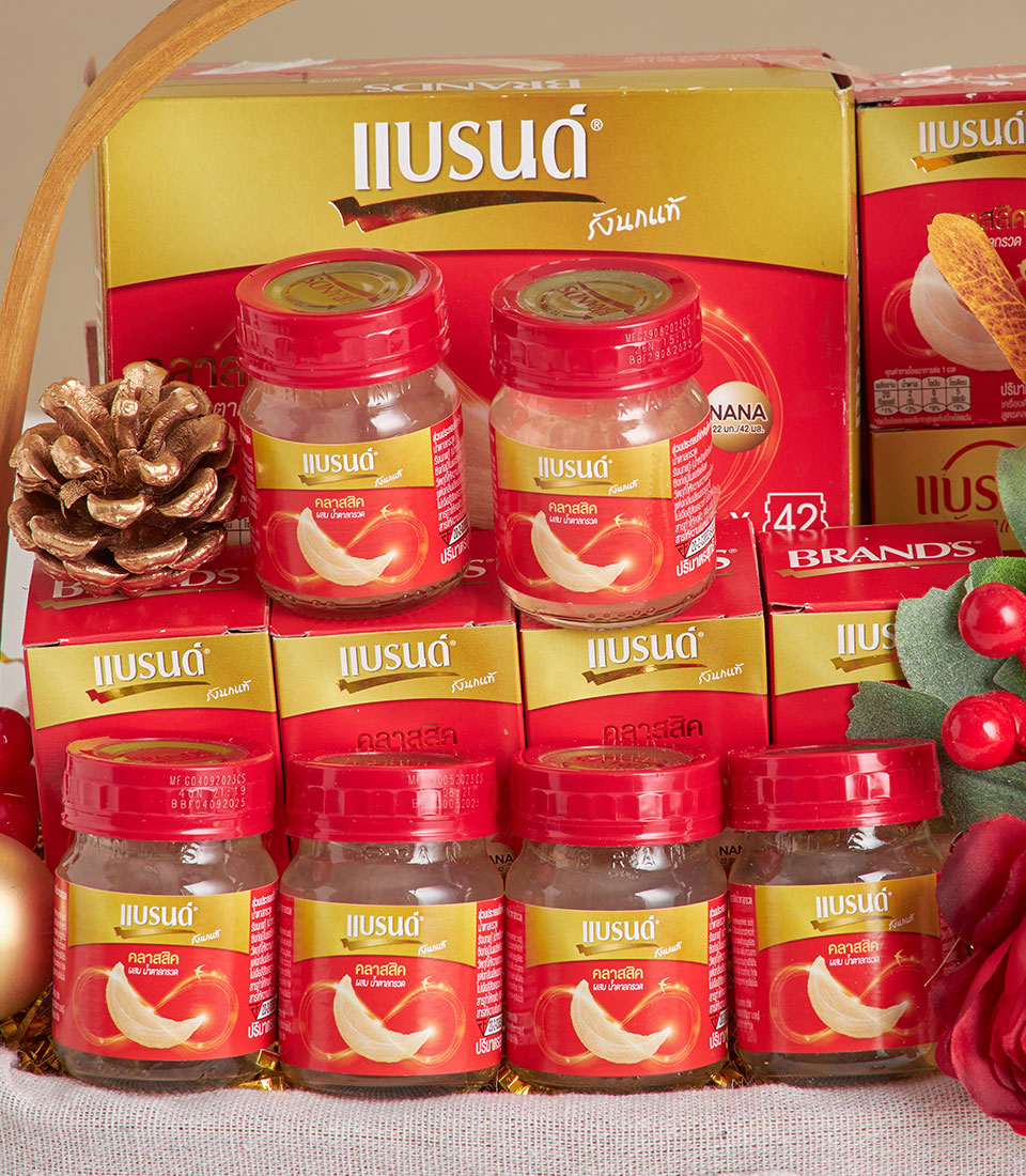 Premium bird's nest health tonic gift set with festive red and gold packaging for New Year