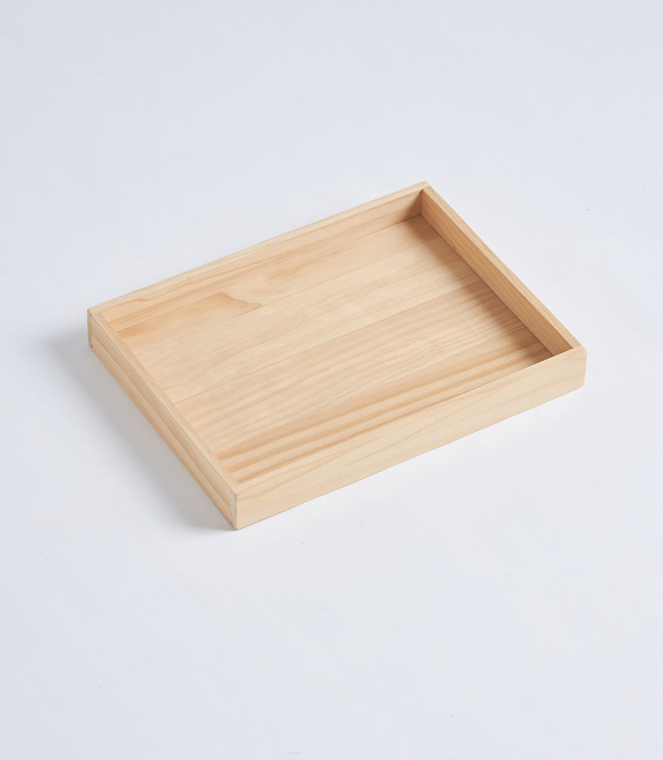 Natural Wood Low Profile Gift Tray