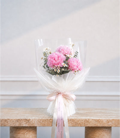 Pink Peony and White Garden Bouquet