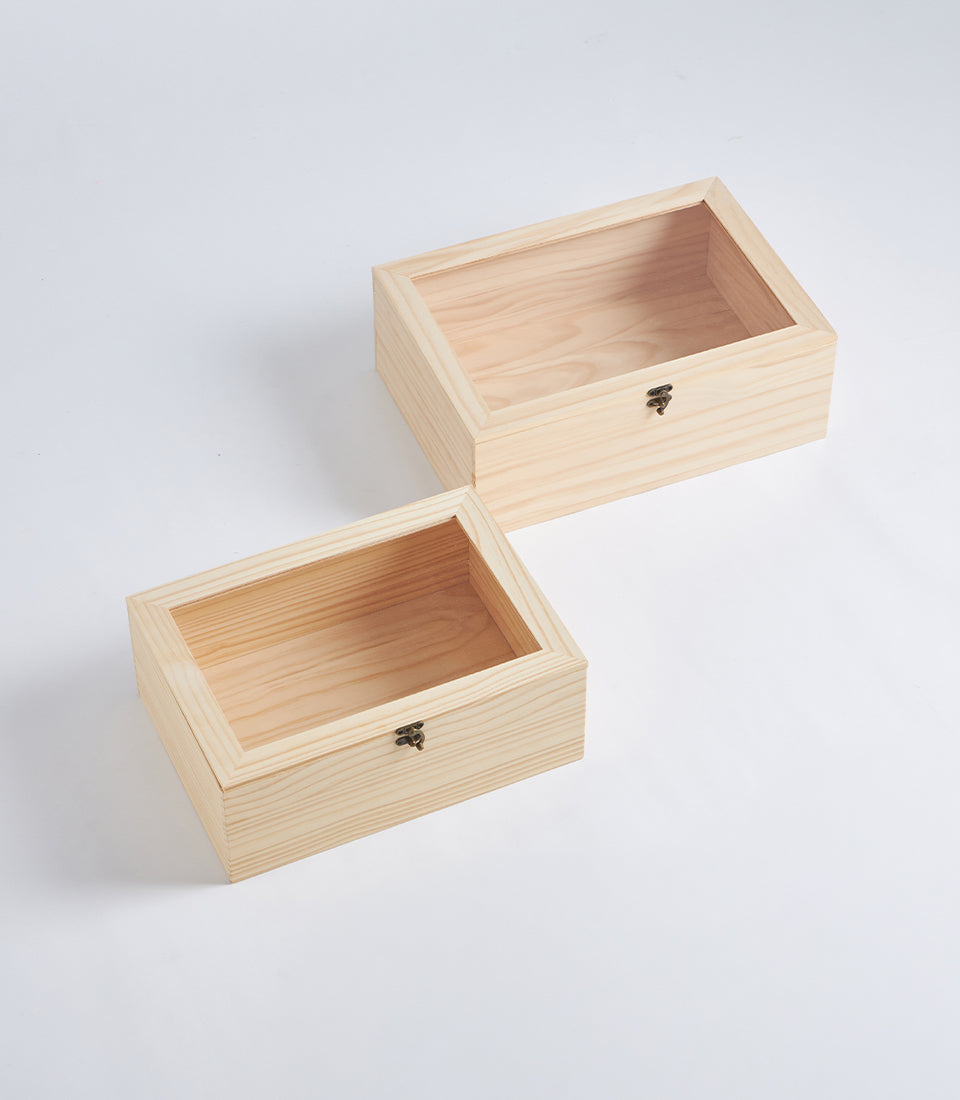 Wood and Acrylic Lid Gift Storage Box