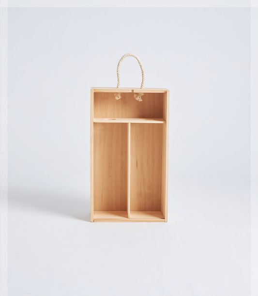 Basketeer's premium light natural wood gift box, featuring versatile