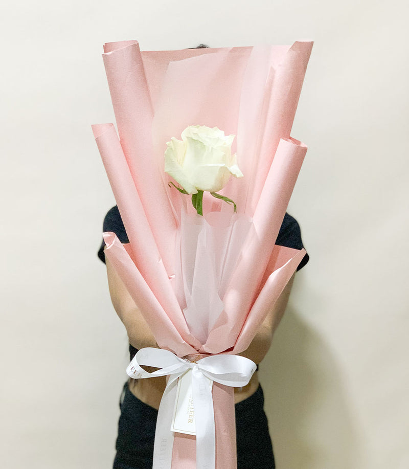 Single White Rose Bouquet