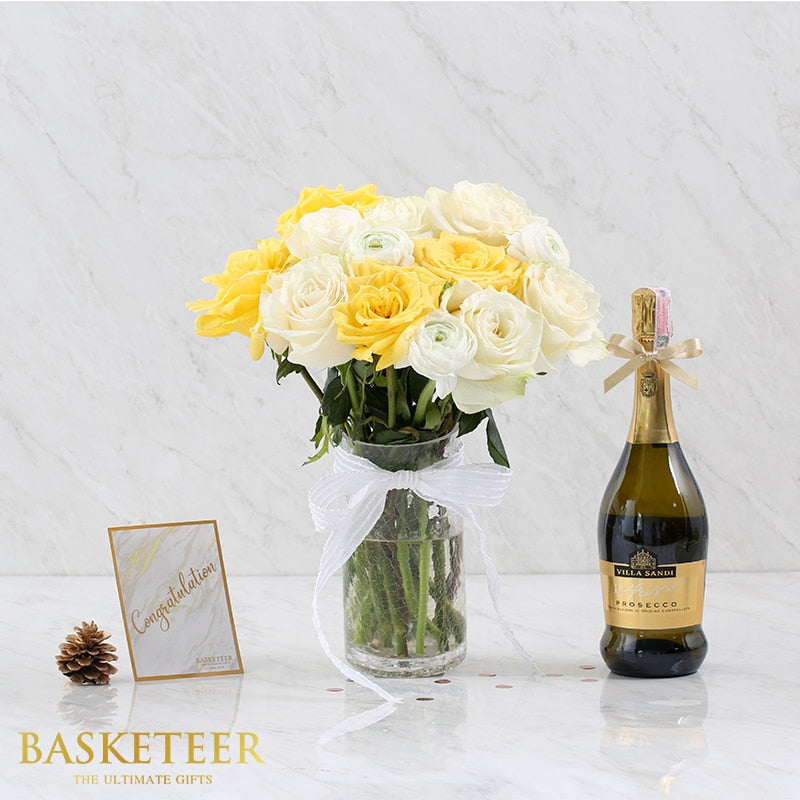 Sunshine Roses & Prosecco Gift Set
