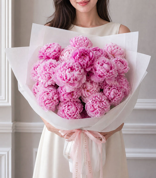 Lush Pink Peony Hydrangea Bouquet