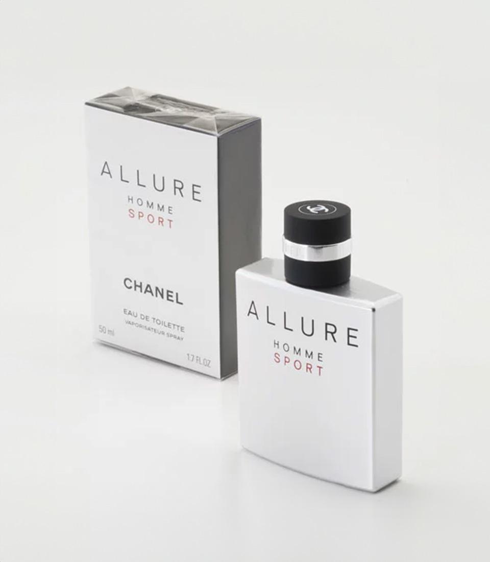 Chanel Allure Homme Sport cologne gift set with boxed bottle for Valentine's Day