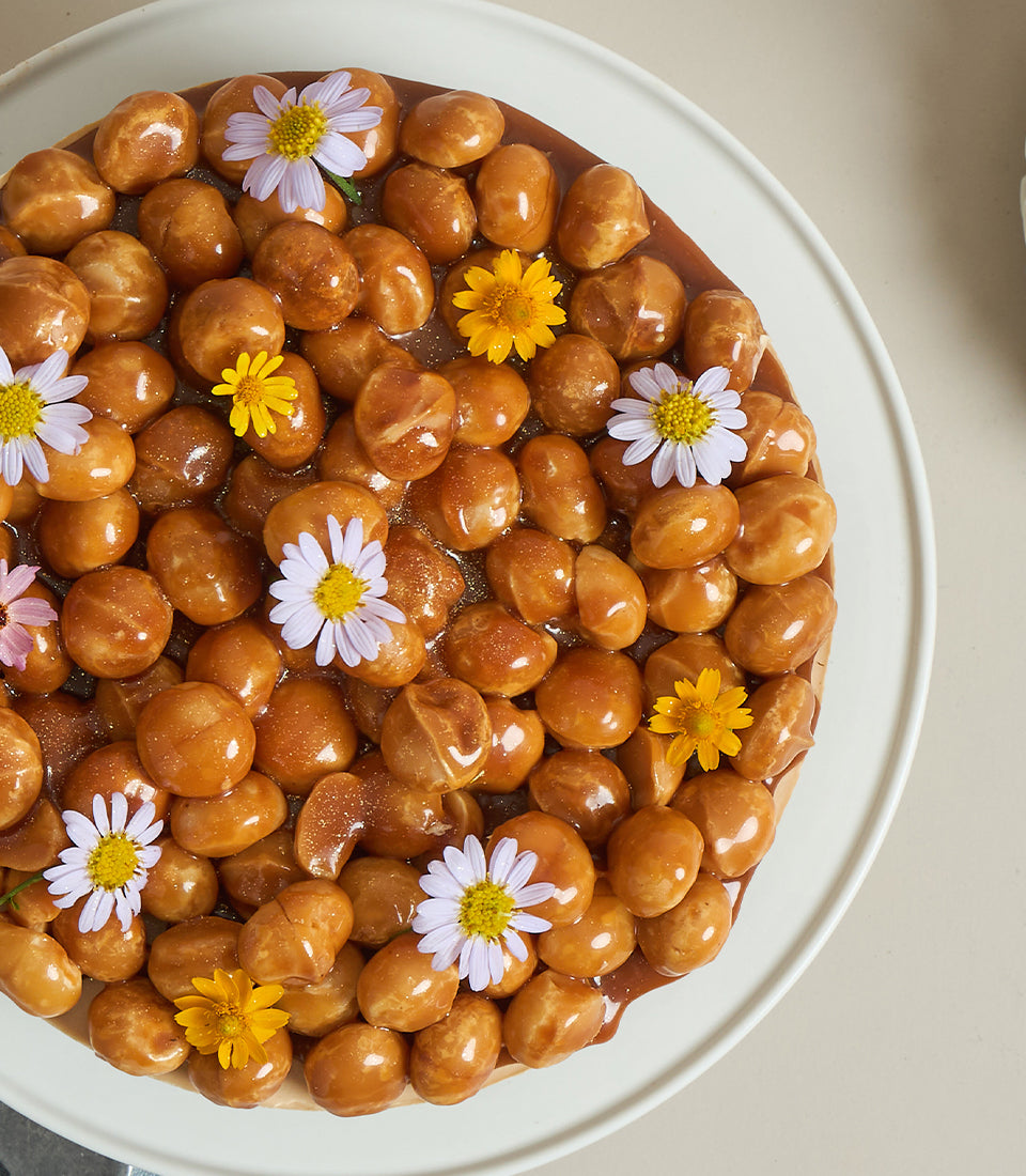 Chocolate Caramel Macadamia Cake