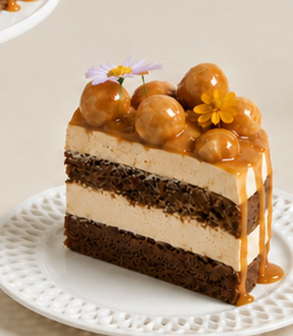 Chocolate Caramel Macadamia Cake