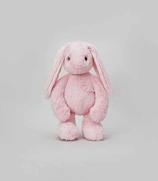 Soft pink plush bunny with floppy ears, 35 cm tall gift companion