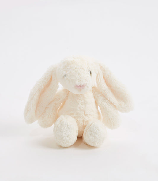 Soft cream plush bunny with floppy ears, perfect for babies and children