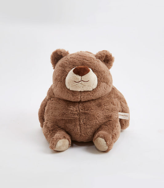 Chubby brown plush teddy bear with beige muzzle, 30cm soft gift add-on