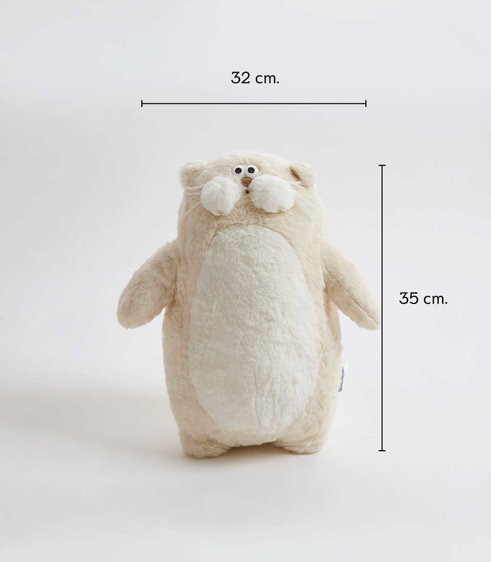 Cream plush seal soft toy, 35cm tall, perfect for kids and babies