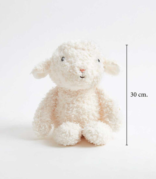 Soft fluffy white lamb plush toy for newborns and babies, 30cm handcrafted gift set