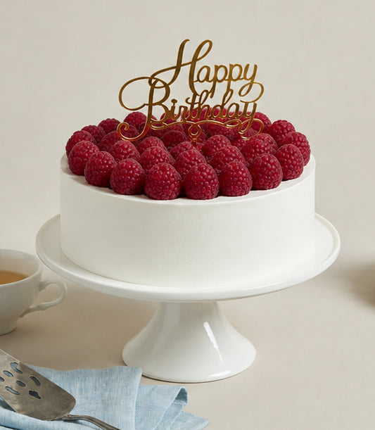 Charlotte Bakery artisan custom cake for birthday delivery Bangkok: a round white buttercream cake topped