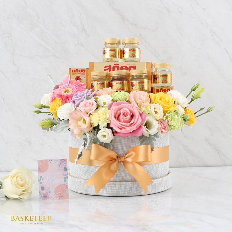 Scotch With Bright Flowers Gift Box for Mother's Day