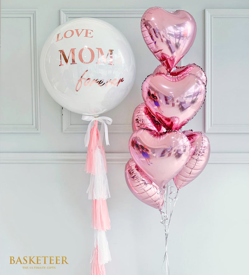 White And Pink Balloons Gift Set Mother's Day