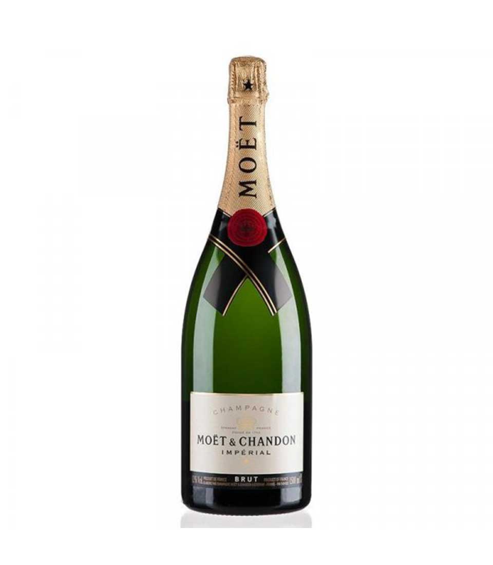 Moët & Chandon Imperial Brut champagne with gold foil and red wax seal, luxury gift bottle