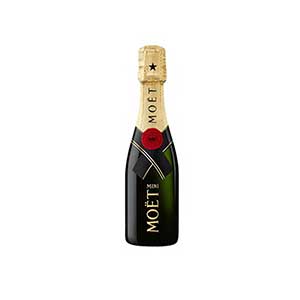 Pink Champagne bottle with gold foil and black label, Valentine's gift set with chocolates and flowers