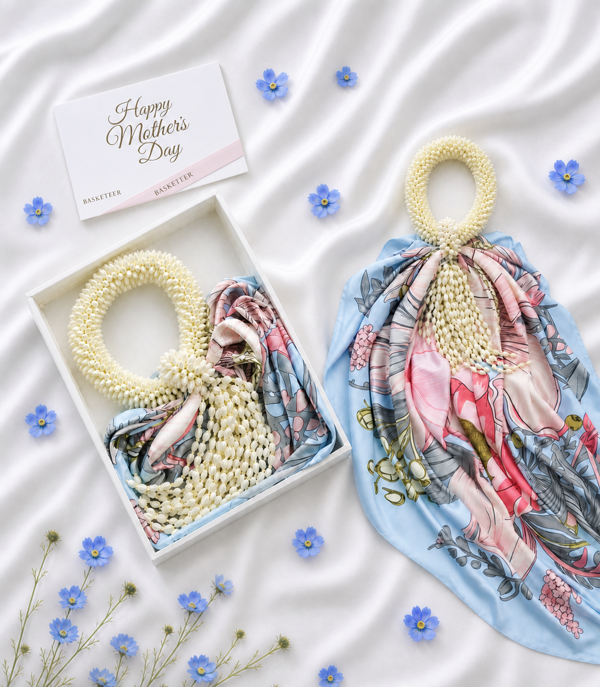 Grand Jasmine Scarf Garland & Flower Box for Mum