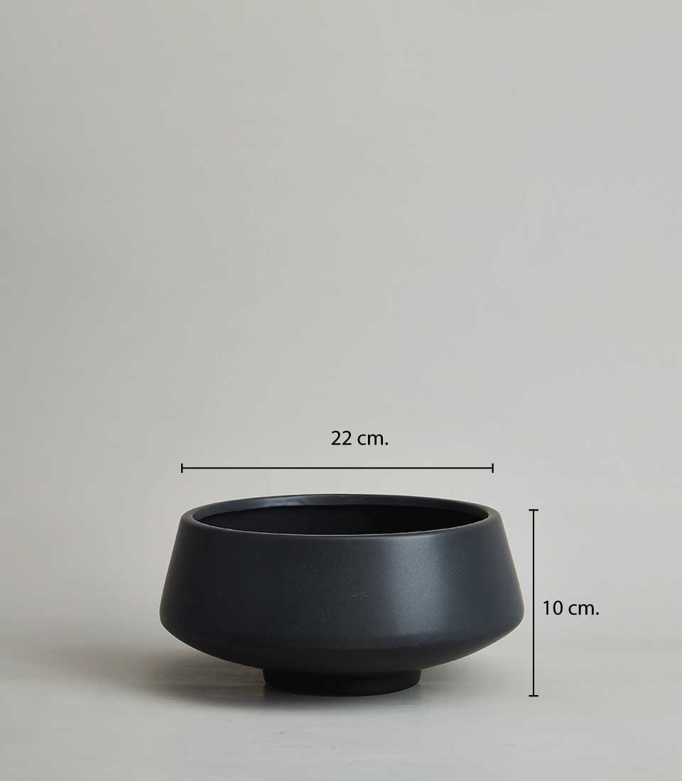 Matte black ceramic vase with modern minimalist design for fresh or artificial flowers