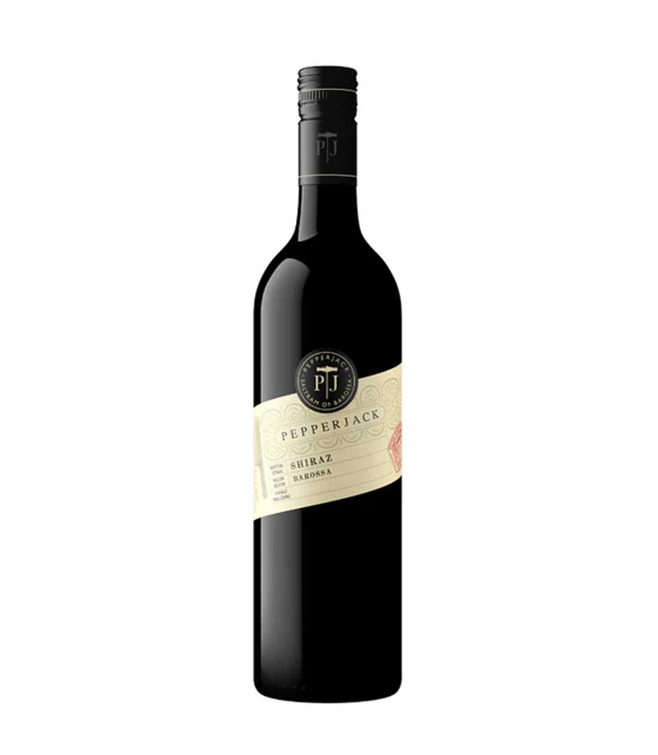 Pepperjack Shiraz Cabernet Barossa wine bottle with gold logo screw cap, premium gift hamper selection