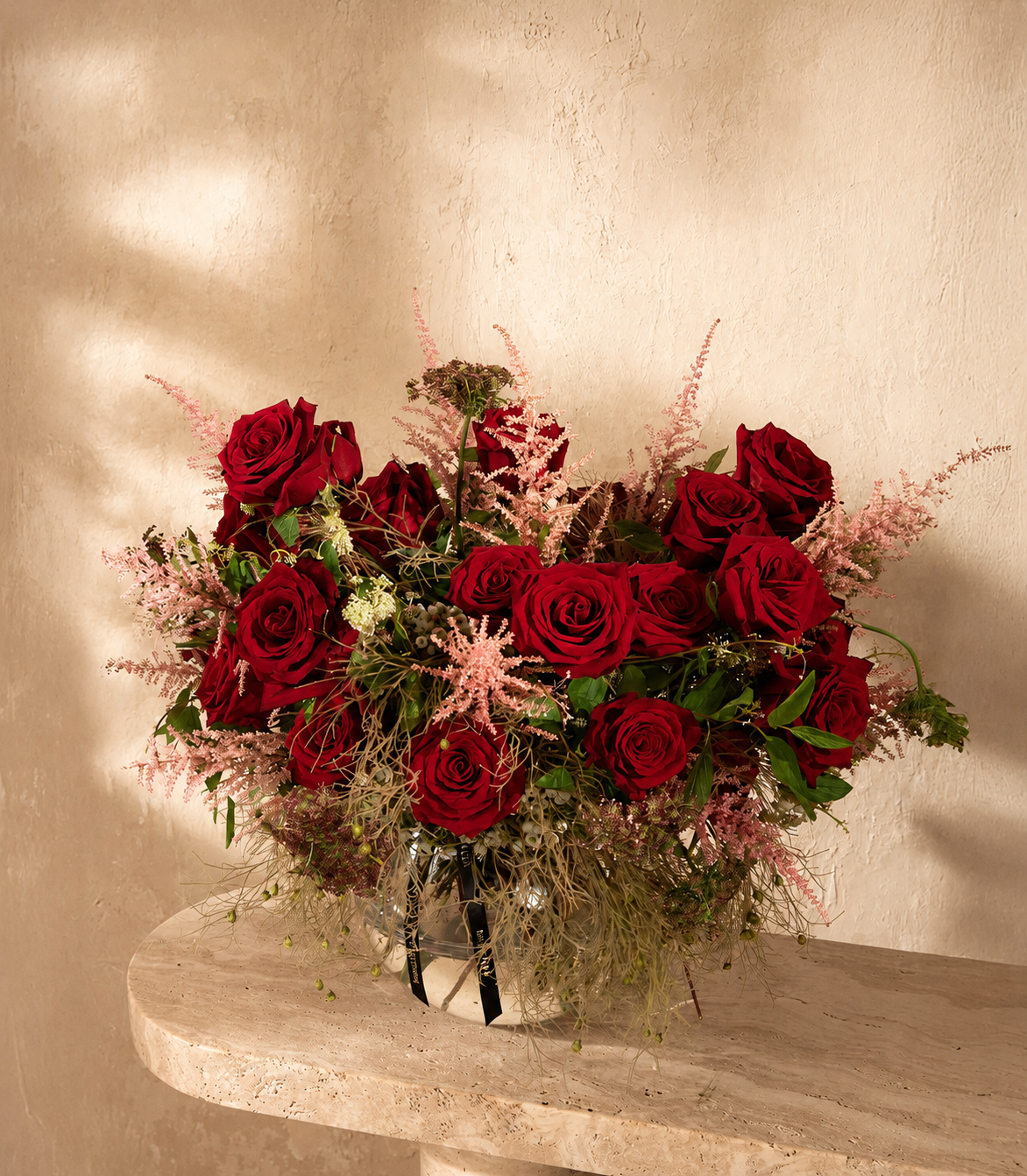 Elegant Red Rose Vase