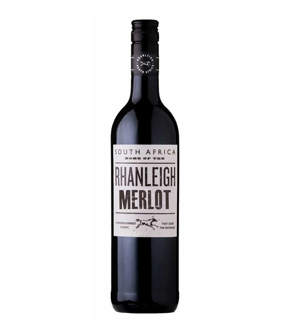 Premium South African Merlot wine bottle with thoroughbred horse illustration and screw cap