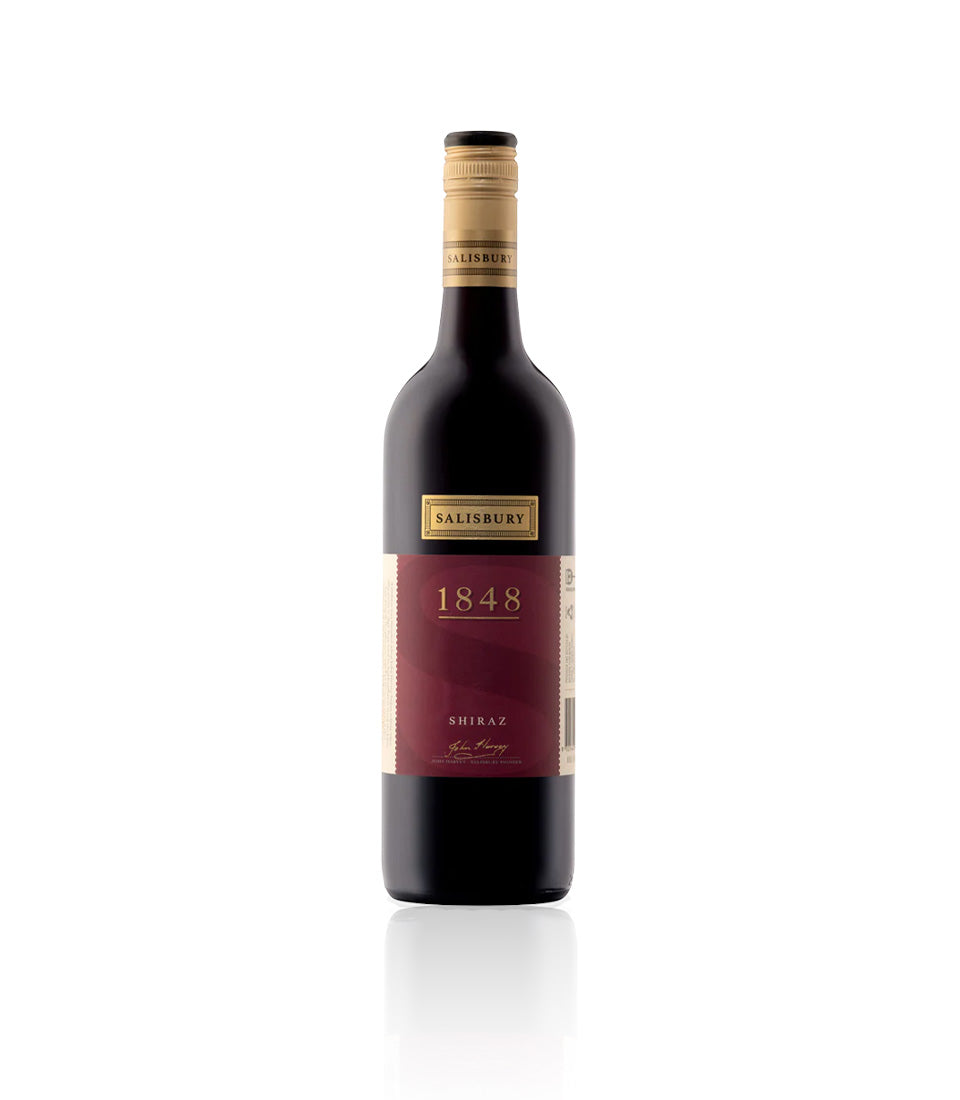 Premium Shiraz red wine bottle with gold foil label and screw cap, luxury wine gift hamper selection