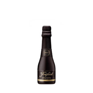 Festive Cheer Prosecco mini bottle with gold label and dark foil, perfect for Christmas gift sets