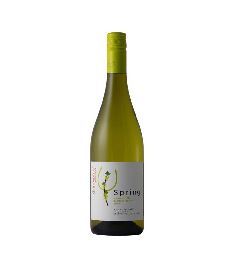 Spring Chenin Blanc white wine with lime green cap, Thai wine gift hamper essential