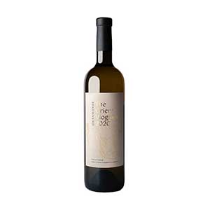 Premium white wine bottle with dark glass and cream label, paired with artisan cheese and charcuterie hamper