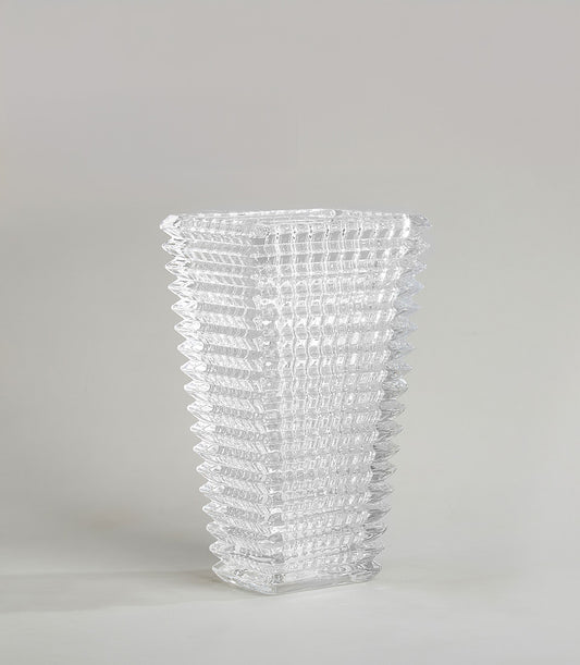 Textured crystal glass rectangular vase, a premium vessel for Flowers by Basketeer's Bangkok flower delivery. Perfect for roses or lilies.