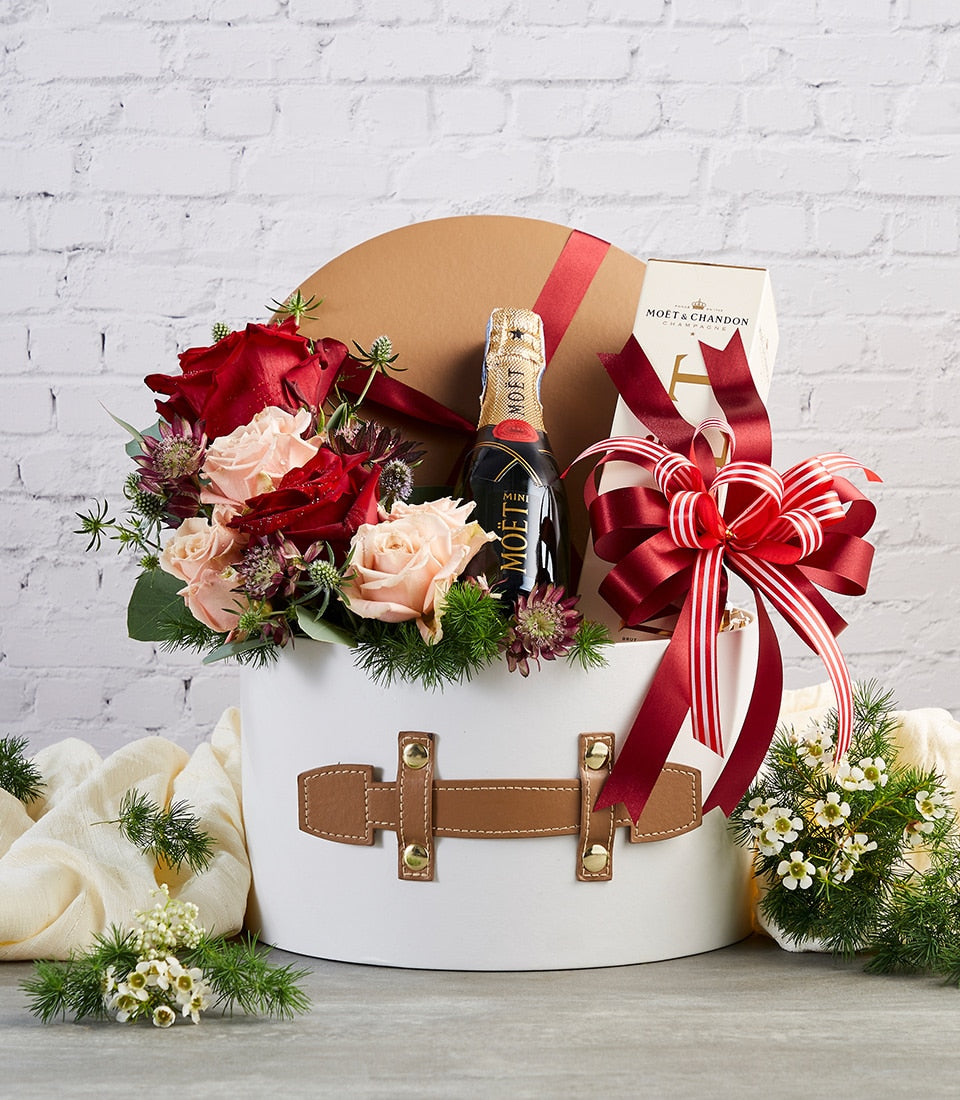 Champagne and Flowers Gift Box
