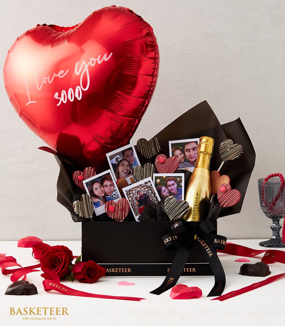 Luxury Personalized Valentine Box with Wine & Photos