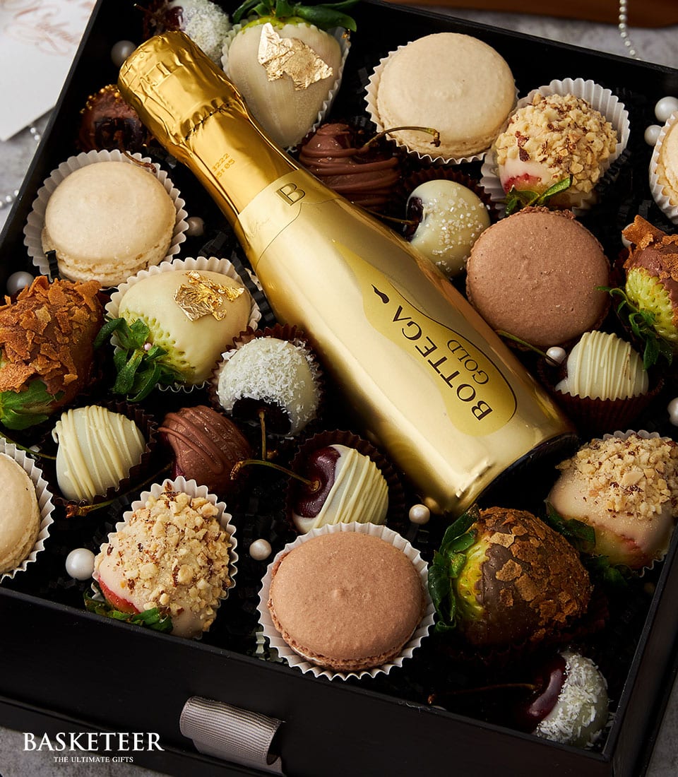 กล่องของขวัญไวน์สปาร์คลิ่งและของหวานจาก Bottega