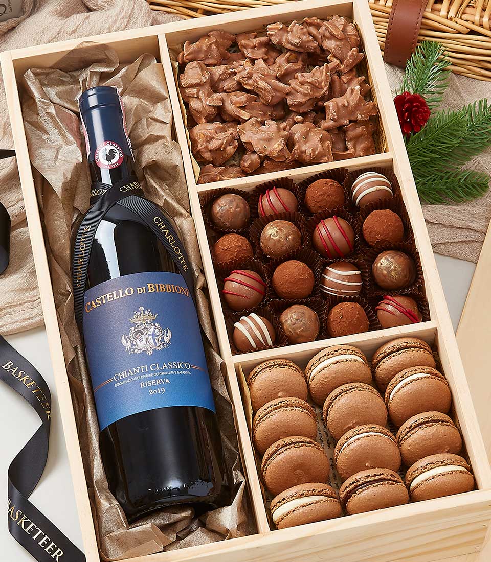 Deluxe Wine & Macaron Gift Box