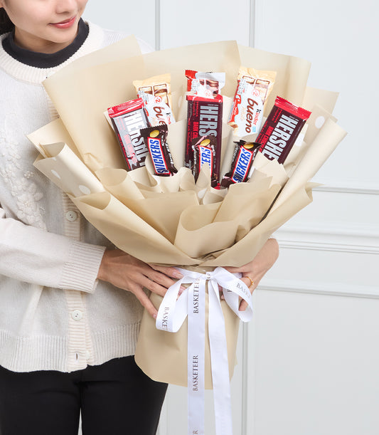 Basketeer's luxurious dark chocolate gift bouquet featuring Hershey's